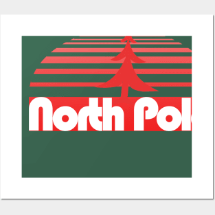 North Pole retro Christmas Posters and Art